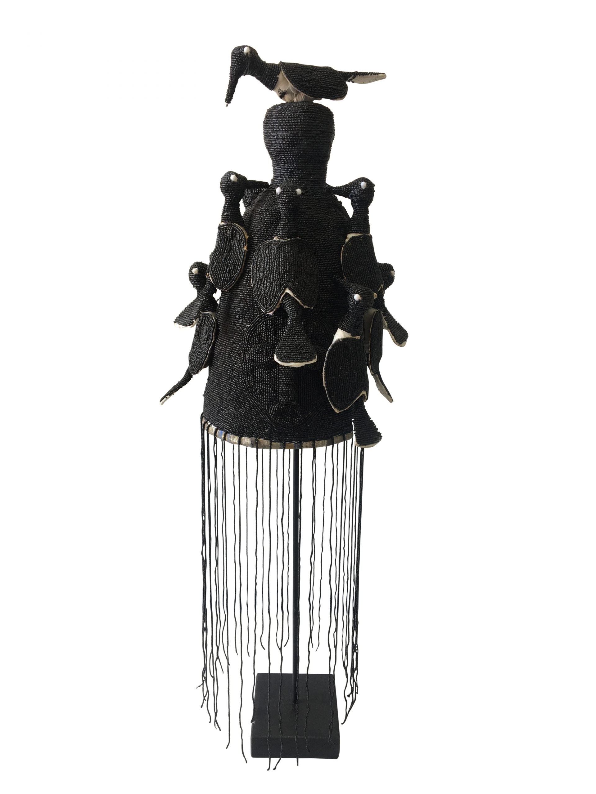 Yoruba Beaded Crown ~ Monochrome – Craft Enterprises