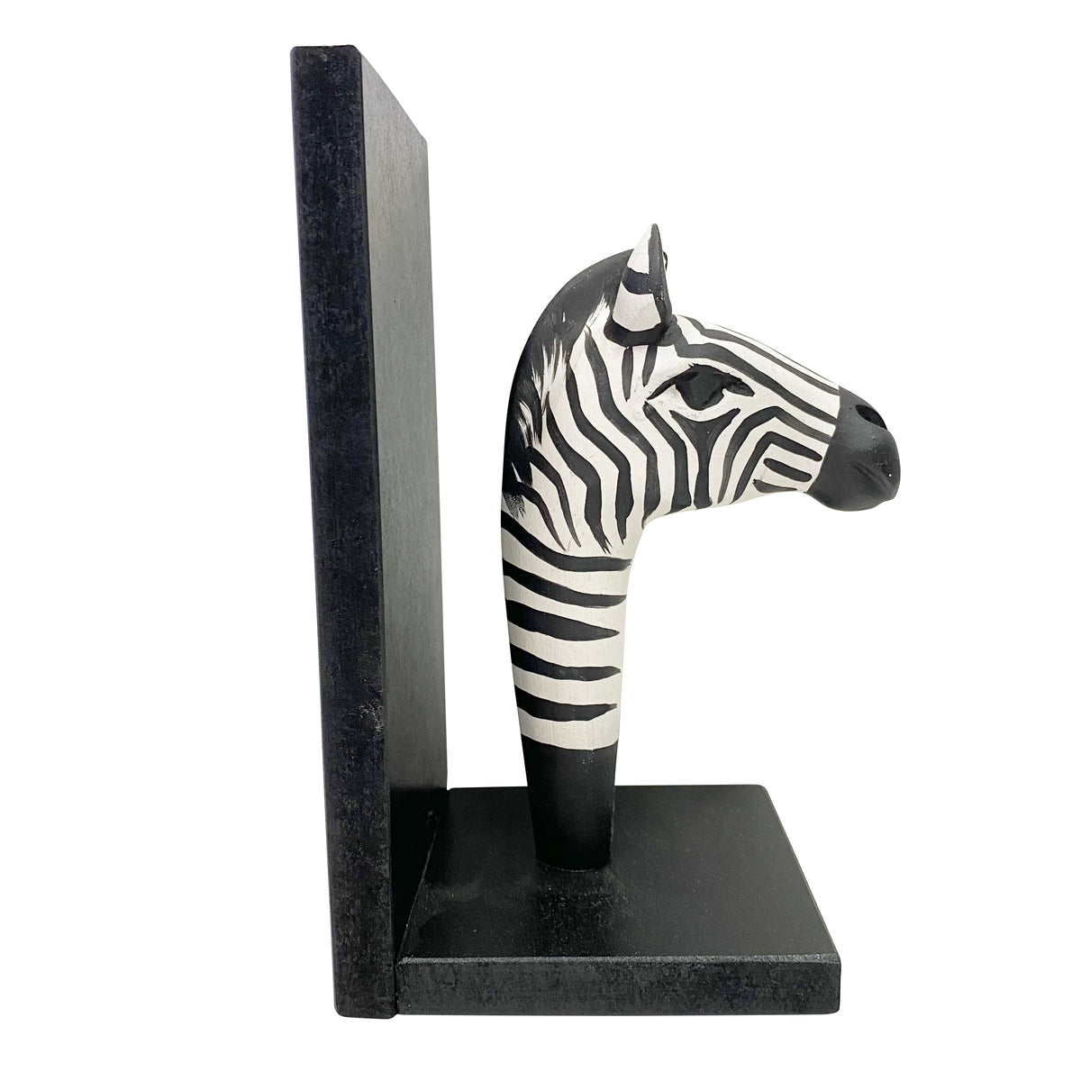 Carved Zebra Head Bookends Craft Enterprises